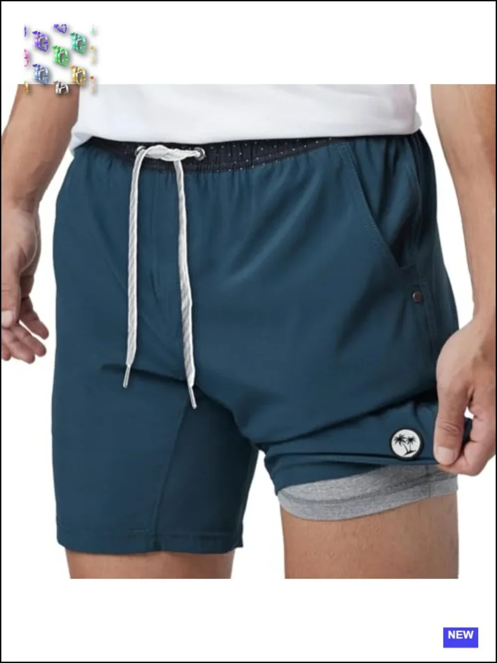 Men's 2-in-1 Athletic Gym Shorts with Liner, Stretch, Quick-Dry, Breathable,